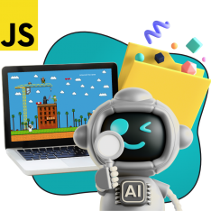 Язык программирования JavaScript + AI. Проектное обучение + геймификация + AI-помощники - КИБЕРшкола программирования для детей, компьютерные курсы для школьников, начинающих и подростков - KIBERone г. Тобольск